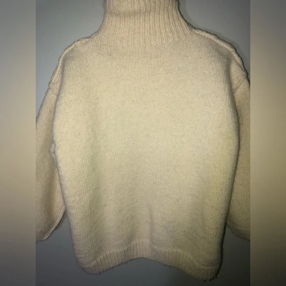 Vintage Hand-knit Cable Knit Floral Embroidery Wool Sweater womens M/L - Picture 11 of 16